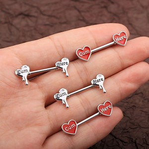 2pcs 14G (cum Here, Lick Me, Bite Fuck Me, Suck It)nipple Piercing Jewelry/sexy Body Jewelry/nipple Jewelry/nipple Barbells/barbell Piercing - Etsy