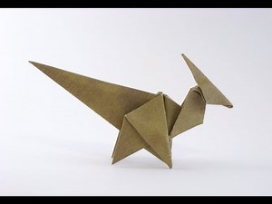 Origami - Parasaurolophus dinosaur (tutorial)