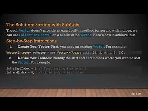 How to Sort a Vector from a Specific Index in Java