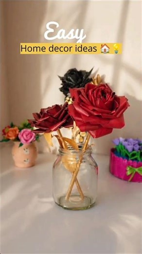 Diy paper rose| #red #gold #homedecor #easy #ideas #aestheticdiy #viralshorts