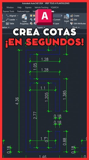 🚀 Como crear COTAS en AutoCAD con UN CLIC usando el plugin YQARCH 😱 #autocad #autocad2d #autocaddrawing #autocadarchitecture #autocaddesigning #autocadtutorial #autocadplan #autocadtraining #yqarch | Arqvis