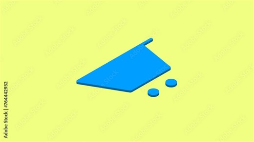 Animated of an isometric shopping cart icon on yellow background.
