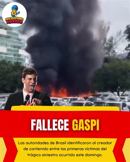 #ultimahora Se confirma la muerte del youtuber argentino, Gaspar Prim Díaz, más conocido como Gaspi. El lamentable suceso se da en un accidente aéreo cuando dos helicópteros colisionaron en Brasil. Junto a él también falleció el cantante Oliver Tree. Noticia en desarrollo #accidente