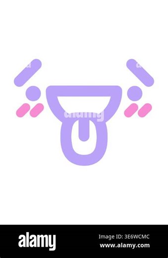 shine light effect animation of tired happy face icon Stock Video Footage - Alamy