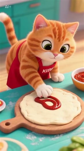 cat works at the restaurant. 🐱🍕🍔#restaurant #cat #cats #food #restaurant