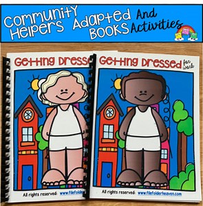 Community Helpers Adapted Books: "Let's Get Dressed For Work"