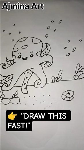 👉 Cute Octopus Drawing 🐙😍 | Easy Underwater Art for Beginners ✨#viral