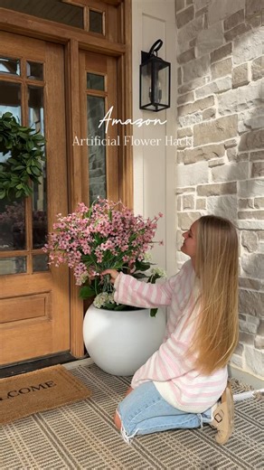 Amazon flower hack! 🌷🌷 Comment FLOWERS and I’ll send you links! These flowers are sooo pretty and they come in a huge bundle! You can also get different colors! I stuck mine in a styrofoam block to hold them in place and to help them stand tall! Then I put them inside a pot and set them on the porch for spring decor!! 🌷🌷 #springdecor #springdecorations #springdecorating #flowers #springtime | Our Winton home