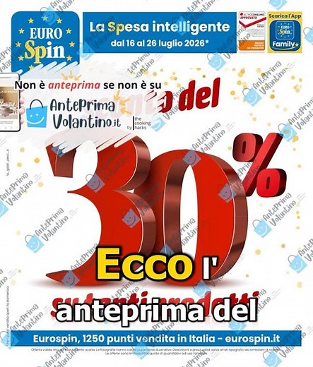 Anteprima Volantino Eurospin dal 16 luglio 2026 su #anteprimavolantino