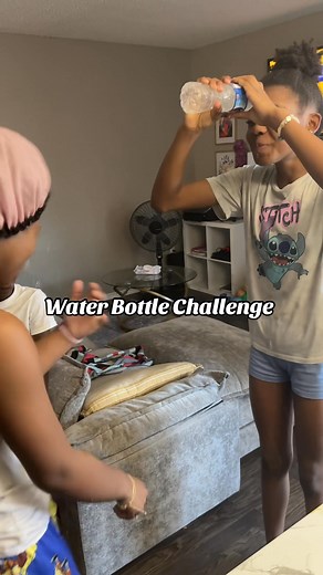 My daughter wanted to do the water bottle challenge with her sister..Miyah was not expecting this 🤣🤣 #challenge #waterbottlechallenge #sisterlove | Kenda Cameron