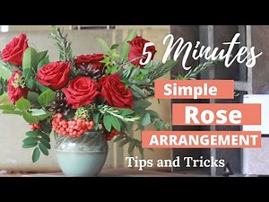5 Minutes Simple Rose Arrangement | DIY Flower Arrangement