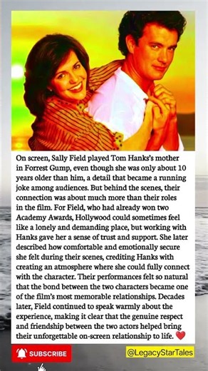 Behind Forrest Gump: The Real Connection Between Sally Field & Tom Hanks 🎬❤️