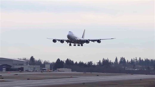 The final delivery flight of the last Boeing 747
