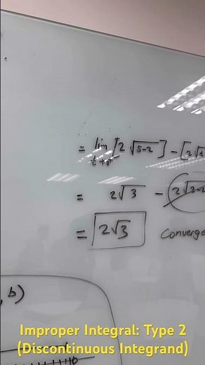 Improper Integral: Type 2 (Discontinuous Integrand) #maths #integration #improper #integral #type2
