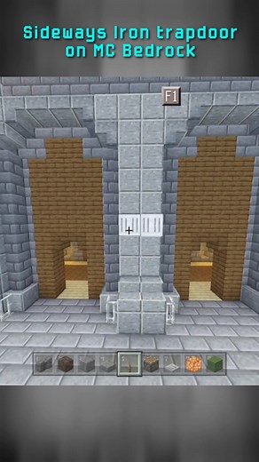 Sideways iron trapdoors for MC Bedrock! #MCBE #Bedrock #Build #BuildTips #MCBuild #Minecraft #TipsnTricks #Trapdoors #BuildingMinecraft #MCBuilder
