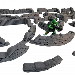 Sandbag Fortifications: 28mm Terrain for Sci-Fi Wargames Like 40k, Legion & Bolt Action (Both)