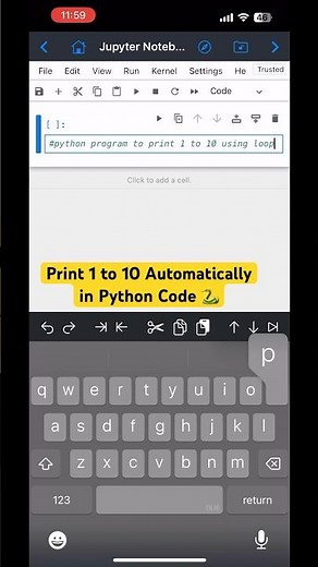 Python For Loop 🔥 Print 1 to 10 in Just 5 Lines | Python Shorts