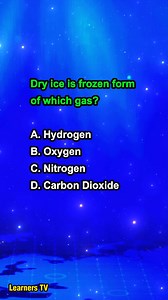 79K views · 1.4K reactions | Dry ice is frozen form of which gas? #learnerstv #trivia #quiz #learning #education | Learners TV | Facebook