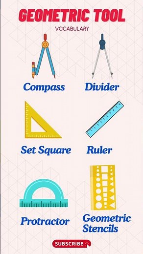 Geometric Tools Vocabulary – Learn the Names of Maths Instruments! Vocabulary