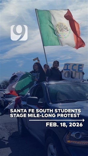Santa Fe South students walkout against ICE News 9 Photographer Stephen Owsley captured OKC students during an anti-ICE protest Wednesday afternoon in what some are calling a “school-wide” walkout. Early reports are saying the march stretched from the Santa Fe High school grounds all the way to the Santa Fe South Alpha sister location about a mile southbound on S Shields Blvd. In Oklahoma City. What we know here: https://bit.ly/SantaFeSouthWalkoutKW #oklahoma #walkout #news9 #protest #ice | KWTV