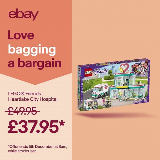 36K views · 26 reactions |  LEGO® bargain alert!  LEGO® Friends Heartlake City Hospital is only £37.95 reduced from £49.95! https://fromebay.co/LegoBFDeal | eBay.co.uk | Facebook