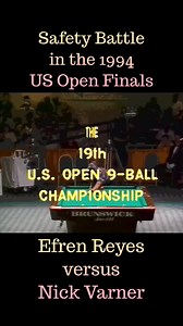 Safety battle between Efren Reyes and Nick Varner in the 1994 US Open Finals #USOpen #Efren #efrenreyes #EfrenBataReyes #TheGoat #TheGreatest #greatestofalltime #foryoupagereels #reels2023 #foryoureels #reelsfb #reelsviral #fypシ #foryoupage #reels #mentionedyou #foryou #billiards #bilhar #bilardo #9ball #9ballpool | Bill's Yard