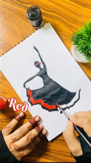 Easy Dancing Lady Art💃😱☺️#drawing #sunset