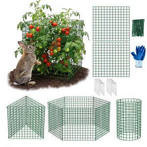 18PCS Plant Protectors from Animals, 6 Pack Metal Plant Cages for Outdoor Plants, Reusable Plant Covers from Animals, Garden Cloche & Chicken Wire Cloche for Vegetables, Flowers, Seedlings