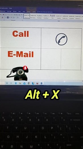 MS word Call & mail ☎️📧 Symbol Tricks 😁#computer #shortvideo