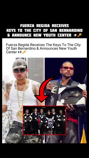 Fuerza Regida receives the key to the City of San Bernardino and they announce a new youth center. #fuerzaregidaoficial #jesusortizpaz #mexicantiktok #longervideos #fyp