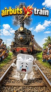Airbuts VS Train 🚂// क्या एयरबड्स बच पाएंगे? 😭🚂// #train #railway #comedy #trainchallenge