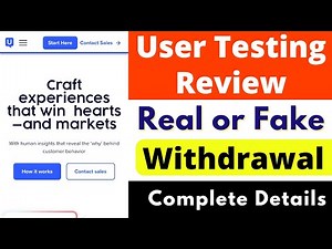 User Testing Real or Fake | User Testing Withdrawal | User Testing Website Review | Scam or Legit