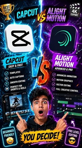 CapCut vs Alight Motion 🔥 Which is Best Video Editing App in 2026? #shorts