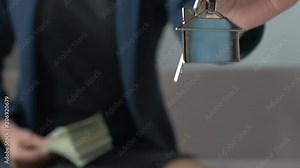 Female real estate agent selling property, successful deal in elite agency