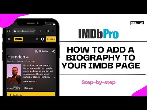 How To Add a Biography To Your IMDb Page | IMDbPro Tutorial