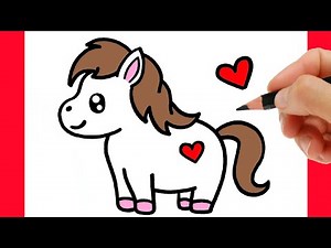 HOW TO DRAW A CUTE HORSE EASY STEP BY STEP - DRAWING AND COLORING A HORSE