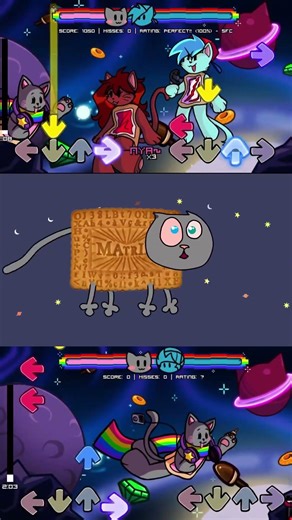 Friday Night Funkin' Nyan Cat Remix but Bf, Gf sings FNF mod #nyancat #fnf #fnfmods #funkyfriday