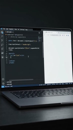 JavaScript appendchild #coding #python #react #programming