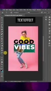 Create an AMAZING Text Effect in Photoshop in 60 Secoovnds! 😱✨ #text #shorts #viral #trending