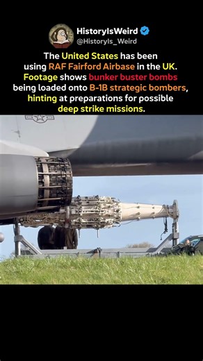 US B-1B Strategic Bombers Seen Loading Bunker Buster Bombs #Shorts