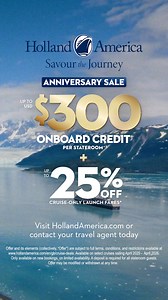 The best time to connect to the world and each other. Book now with up to 25% off fares, up to US$300 Onboard Credit, and more! | Holland America Line