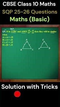 class 10, Q-9 solution SQP 25-26, CBSE Class 10 Maths (Basic), SQP 2025-26 #samplequestionpaper