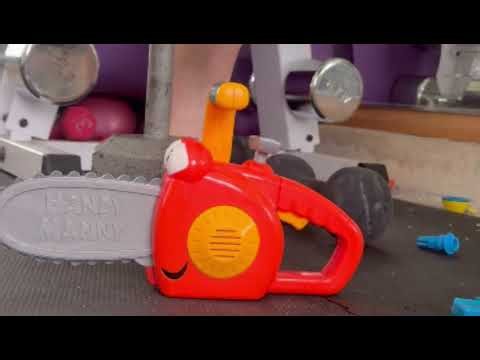 Handy Manny Dancing Toolbox, Elmo Power Drill and Ripp the Chainsaw TRIPLE DESTRUCTION