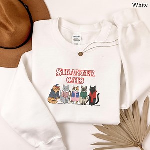 Stranger Cat Funny Parody T-shirt Sweatshirt, Stranger Things Movie Merch, Visit Upside Down, Cat Lover Gift - Etsy