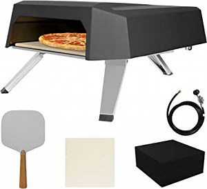 Outdoor Gas Pizza Oven, Portable Table Top Gas Pizza Oven with Pizzas Peel, Stone, Gas Hose and Carry Cover Bag for Any Outdoor Kitchen
