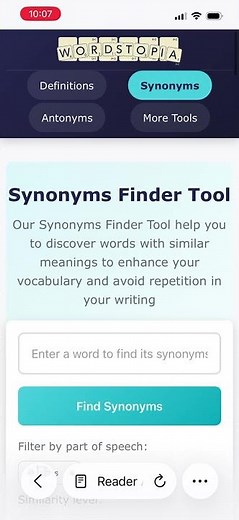 Synonyms Finder Tool