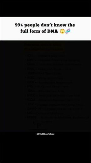 Biology Important Full forms you must know #biology #fullform #biologyclass