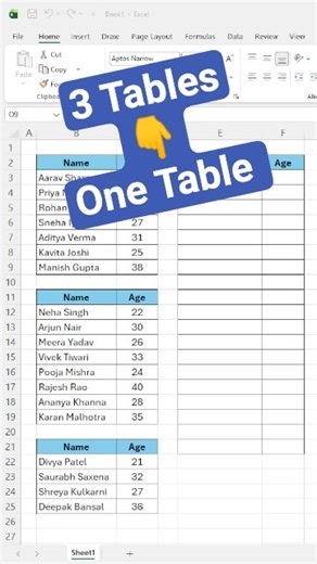How to Combine Multiple Tables into One in Excel | Smart Excel Trick #excel #viral
