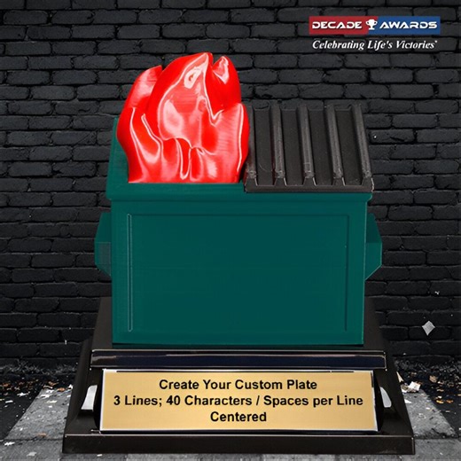 Dumpster Fire Trophy - Engraved Epic Failure Award 4.5 Inch - Etsy