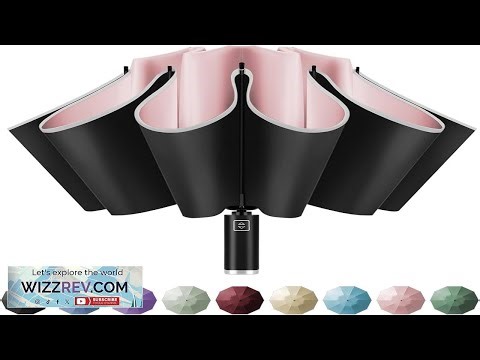 Yoobure Inverted Windproof Travel Umbrella Automatic Umbrellas for Rain Compact Folding
